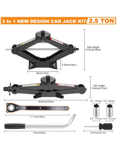 Kit de Gato de Coche 3 en 1 HEKIRISTONS 2.5 Toneladas 2