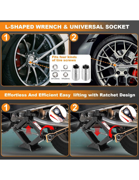 Kit de Gato de Coche 3 en 1 HEKIRISTONS 2.5 Toneladas