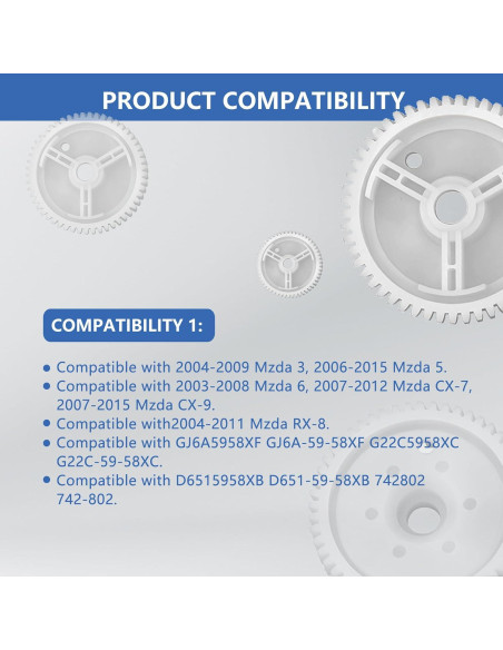 Kit de reparación de engranaje motor ventana eléctrica Mazda