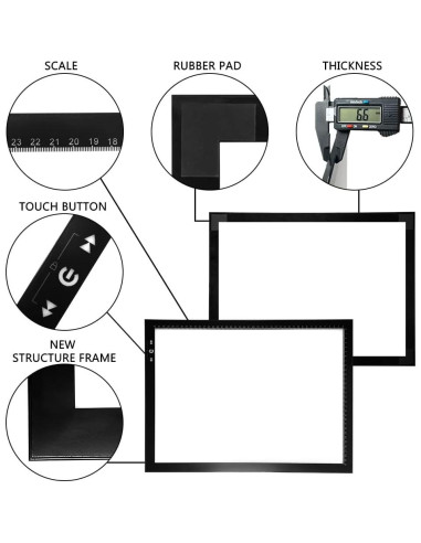 Mesa de Luz A3 HSK con Adaptador 12V 1A y 6000 Lux