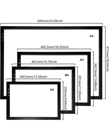 Mesa de Luz A3 HSK con Adaptador 12V 1A y 6000 Lux