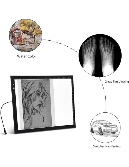 Mesa de Luz A3 HSK con Adaptador 12V 1A y 6000 Lux