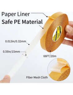 Cinta Doble Cara Alta Resistencia MILEQEE 5 Paquetes 20.1m 2