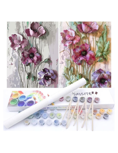 Kit de Pintura por Números BAISITE para Adultos - 2 Lienzos 30x40 cm