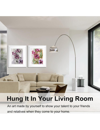 Kit de Pintura por Números BAISITE para Adultos - 2 Lienzos 30x40 cm