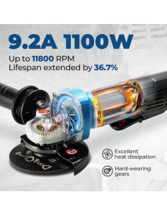 Amoladora de Ángulo DongCheng 9.2 AMP 11,800 RPM 4.5" 2