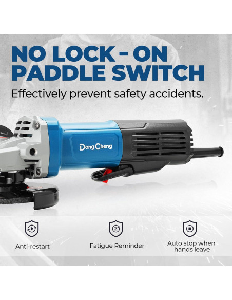 Amoladora de Ángulo DongCheng 9.2 AMP 11,800 RPM 4.5"