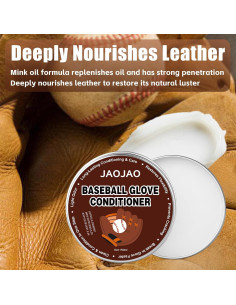 Aceite para Guantes de Béisbol JAOJAO 150 g - Acondicionador de Cuero 2