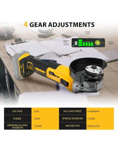 Amoladora Angular DeWalt 20V 500W 4.9" Sin Cable 2