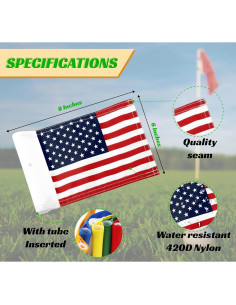 Bandera de Golf LUIVU de Poliester 20x15 cm Doble Cara 2