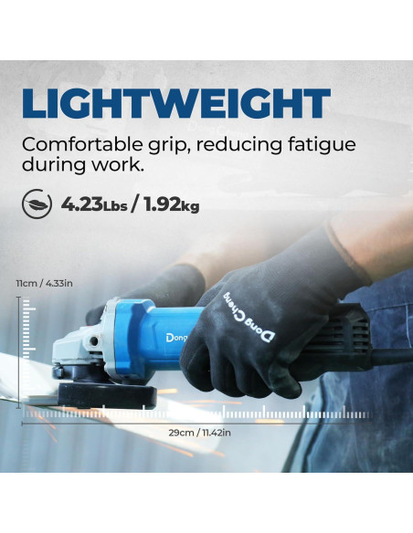 Amoladora de Ángulo DongCheng 9.2 AMP 11,800 RPM 4.5"