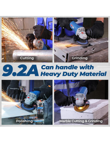 Amoladora de Ángulo DongCheng 9.2 AMP 11,800 RPM 4.5"
