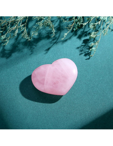 Piedra Corazón de Cuarzo Rosa 4.57 cm - Sanación y Meditación