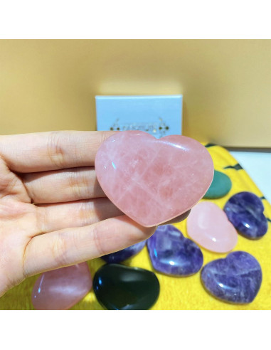 Piedra Corazón de Cuarzo Rosa 4.57 cm - Sanación y Meditación