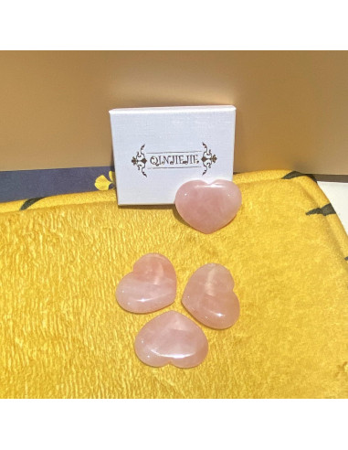 Piedra Corazón de Cuarzo Rosa 4.57 cm - Sanación y Meditación