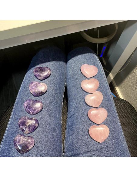 Piedra Corazón de Cuarzo Rosa 4.57 cm - Sanación y Meditación