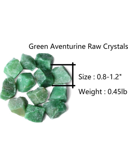 Cristales Naturales Aventurina Verde 200g QINJIEJIE 2-3 cm