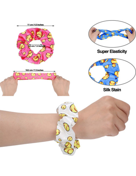 20 Scrunchies de Satén para Cabello WILLBOND - Tema Softball