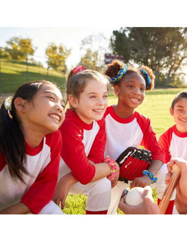 20 Scrunchies de Satén para Cabello WILLBOND - Tema Softball