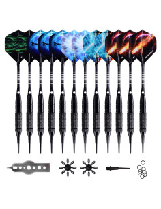 Juego de Dardos WIN.MAX Punta Plástica 12 Piezas 18g con 100 Puntas