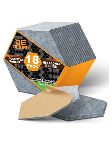 Paneles Acústicos Insonorizantes DEKIRU 18 Pack 30.4x25.4cm Gris