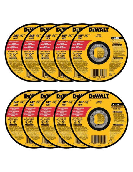 Ruedas de Corte DeWalt DW8062 11,43 cm Paquete de 10