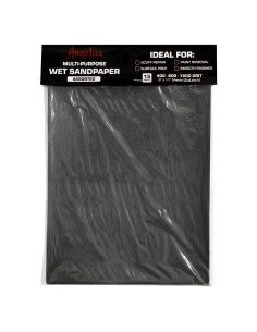 Papel de Lija Húmedo Multiusos Angelus, Grano Variado, 15 Hojas