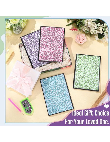 Kit de Cuadernos de Pintura de Diamante Mooliwe 4 Pcs A5