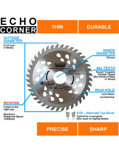 Paquete de 2 Hojas de Sierra Echo Corner 40T Corte Fino 2