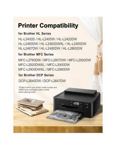 Cartucho de Tóner Miss Deer TN830XL Negro 4 Pack Compatible Brother