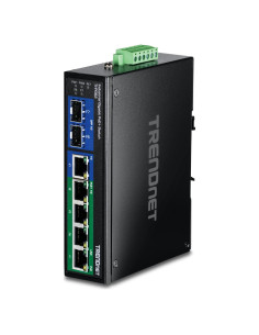 Interruptor Industrial Gigabit PoE+ TRENDnet TI-PG62 7 Puertos