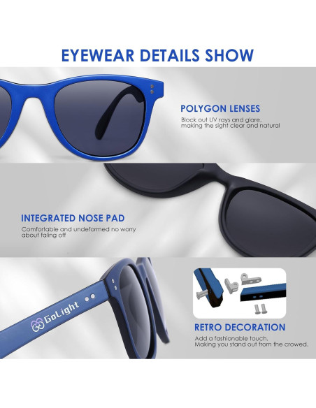 Gafas de Sol Polarizadas GoLight UV400 Unisex Retro 3 Pares Gafas de Sol Polarizadas GoLight UV400 Unisex Retro 3 Pares