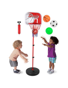 Aro de Baloncesto Kiddie Play Ajustable 0.61-1.22m con 3 Pelotas