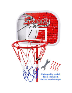 Aro de Baloncesto Kiddie Play Ajustable 0.61-1.22m con 3 Pelotas 2