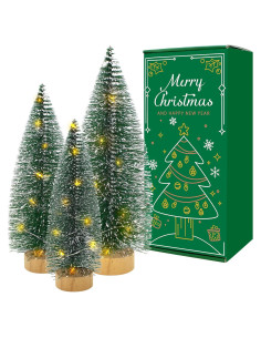 3 Mini Árboles de Navidad de Cepillo de Botella Giaueoa 16.5-25.9 cm