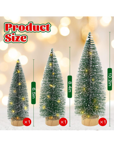 3 Mini Árboles de Navidad de Cepillo de Botella Giaueoa 16.5-25.9 cm