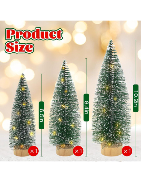 3 Mini Árboles de Navidad de Cepillo de Botella Giaueoa 16.5-25.9 cm