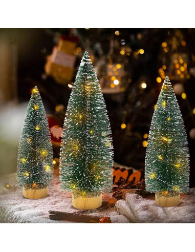 3 Mini Árboles de Navidad de Cepillo de Botella Giaueoa 16.5-25.9 cm