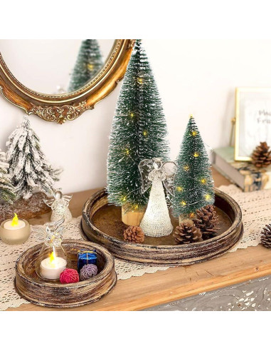 3 Mini Árboles de Navidad de Cepillo de Botella Giaueoa 16.5-25.9 cm