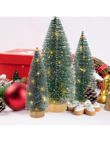 3 Mini Árboles de Navidad de Cepillo de Botella Giaueoa 16.5-25.9 cm