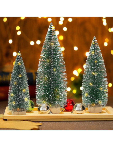 3 Mini Árboles de Navidad de Cepillo de Botella Giaueoa 16.5-25.9 cm