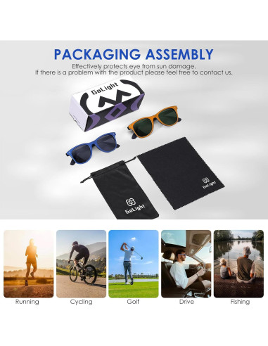 Gafas de Sol Polarizadas GoLight UV400 Unisex Retro 3 Pares