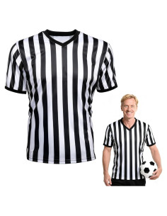 Camisa de Árbitro Unisex Okxiri - Rayas Blancas y Negras