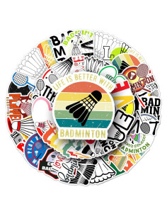 Calcomanías de Bádminton Aiwuding - 50 Piezas Vinilo Impermeable
