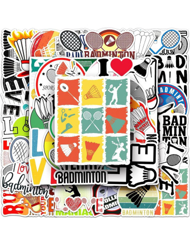 Calcomanías de Bádminton Aiwuding - 50 Piezas Vinilo Impermeable