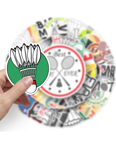 Calcomanías de Bádminton Aiwuding - 50 Piezas Vinilo Impermeable