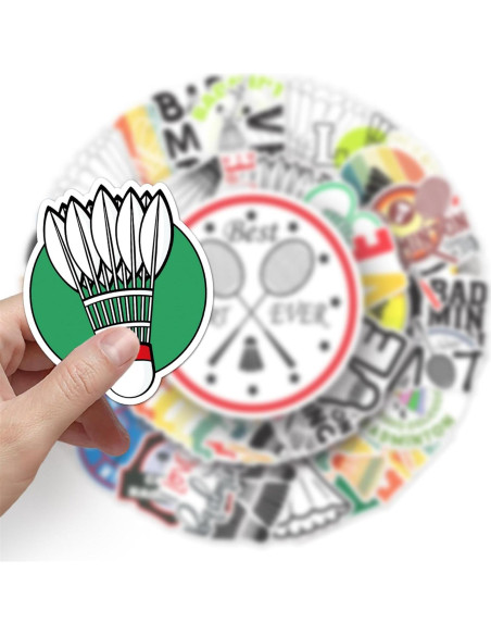 Calcomanías de Bádminton Aiwuding - 50 Piezas Vinilo Impermeable