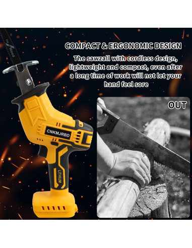 Sierra Recíproca Inalámbrica CNKMJRBD 20V 3000 SPM 4 Hojas