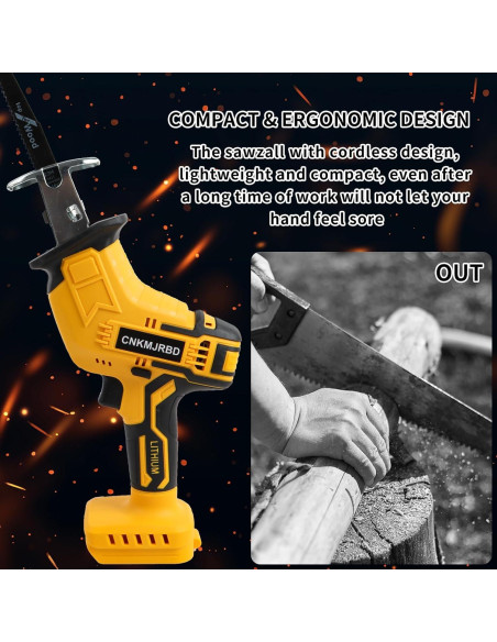 Sierra Recíproca Inalámbrica CNKMJRBD 20V 3000 SPM 4 Hojas