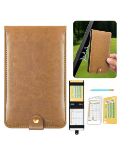 Soporte de Tarjeta de Puntuación de Golf Femlotank SCH-P1 Cuero Beige